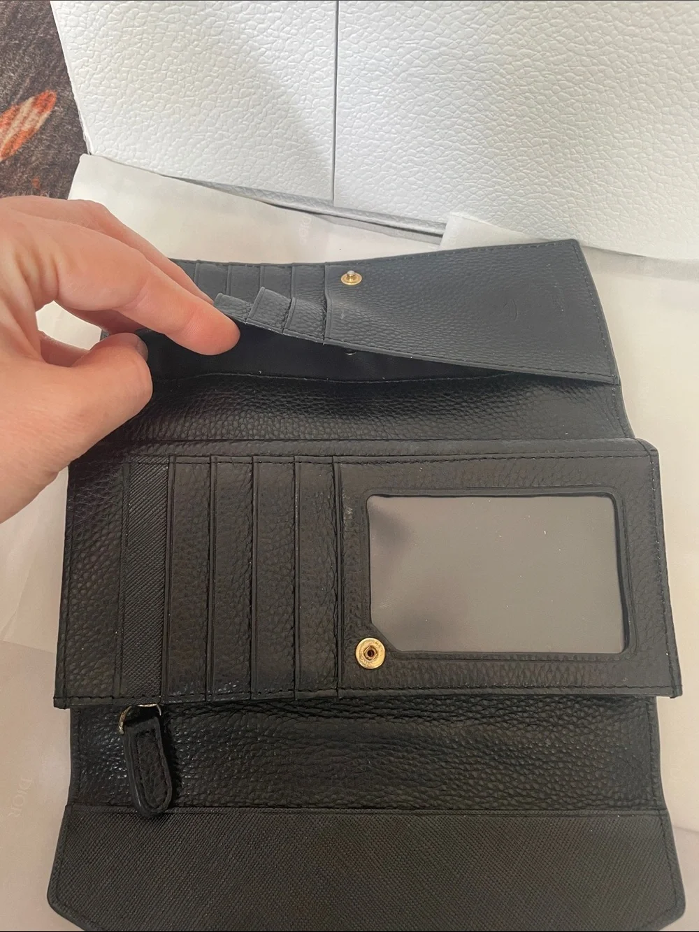 Vivienne Westwood Black Wallet Clutch with Signature Gold Orb Logo